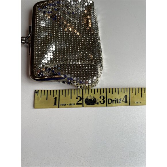Vintage Whiting & Davis Silver Mesh Coin Purse Kiss Lock Art Deco Luxury W/ Box - Picture 6 of 7